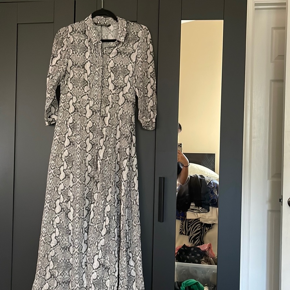 Zara snake print dress long sleeve size small
